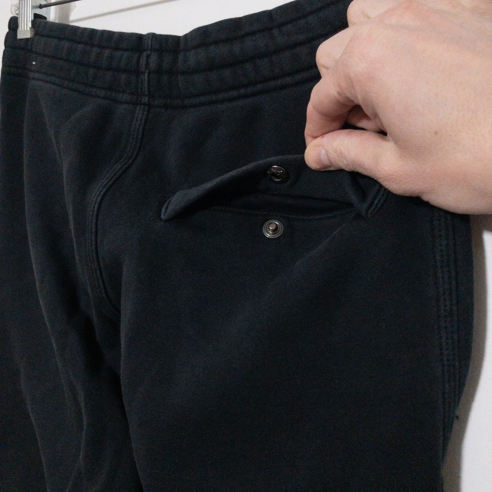 Nike‎ Club Fleece Joggers Mens Small 28x27 Black Cotton Pocket Drawstring Lounge - Picture 5 of 12